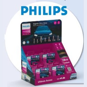 Espositore da banco Philips Ultinon Access 12 Volt 4 Kit H7/H18 + 2 Kit H4 56969U2500SD